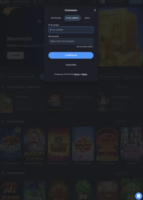 Säker spelare konto inloggning Twin Casino